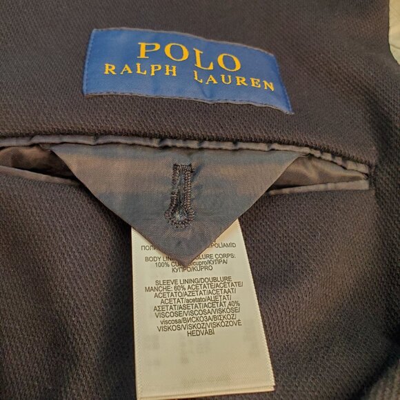 POLO RALPH LAUREN SZ 40R Classic Preppy Cotton Woven Jacket Blazer in Navy Blue - Picture 7 of 12